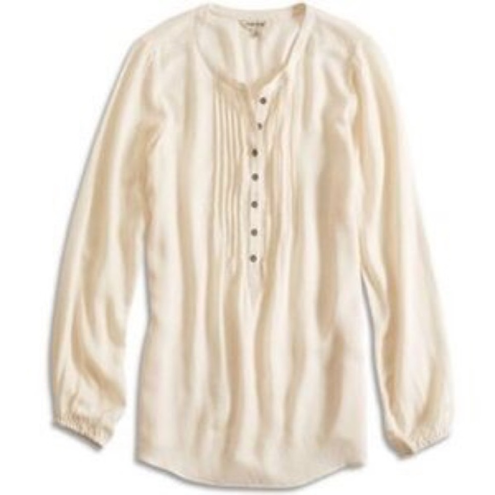 Lucky Brand pleated cream shirt. Great condition.